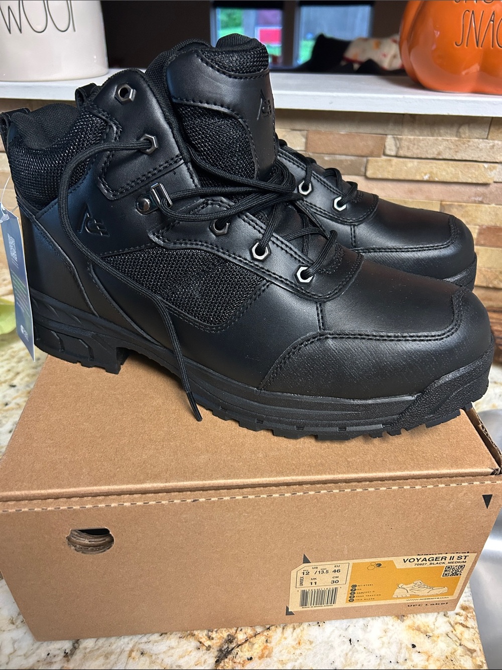 NEW Voyager II ST Men's Black Steel Toe Work Boots